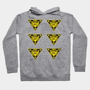Ejection Seat Danger  Triangle Military Warning Fighter Jet Aircraft Distressed Hoodie